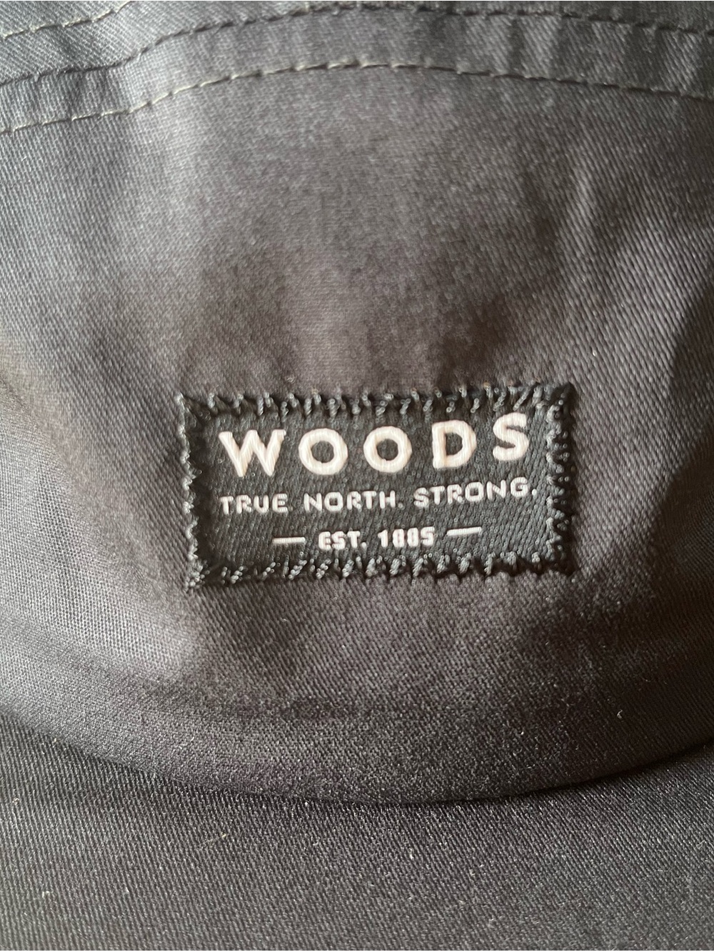 Black Five Panel 5 Panel Hat Cap Woods - Picture 2 of 6